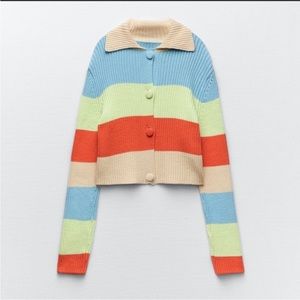 Zara striped knit cardigan